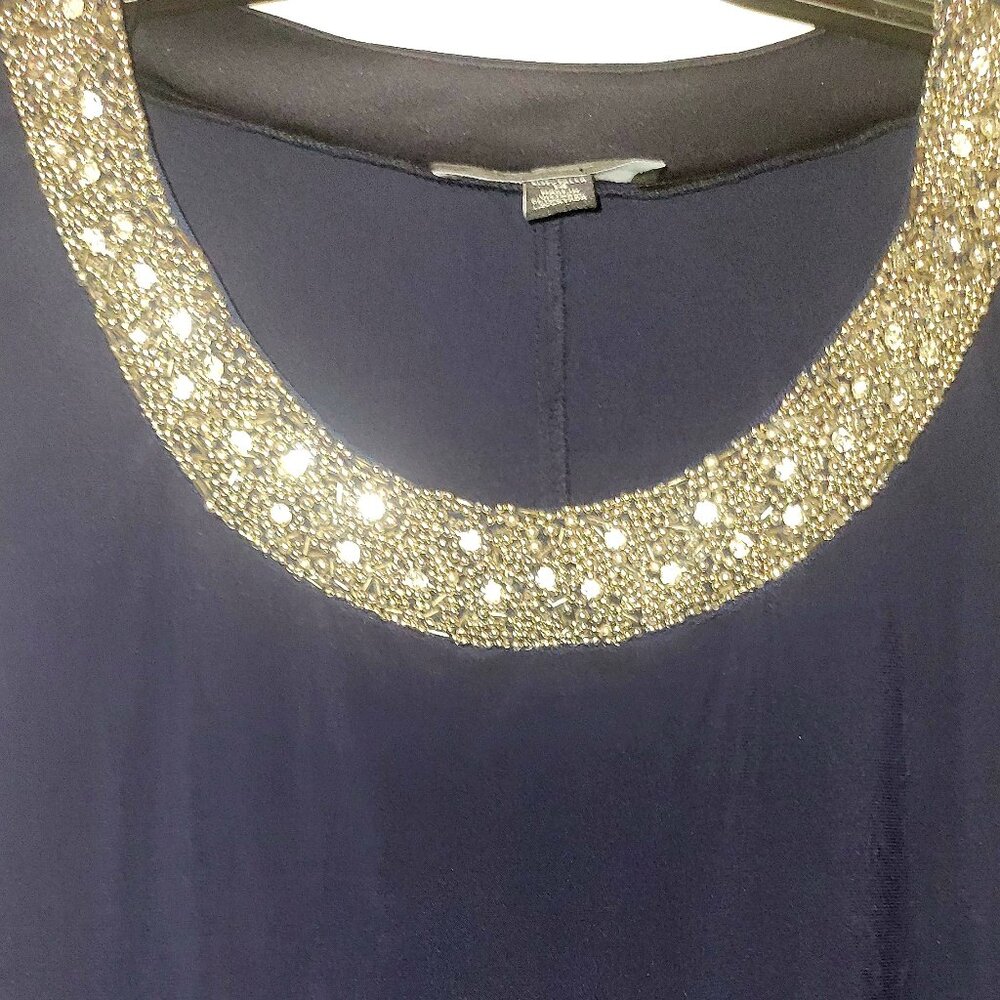 Sleeveless Navy Blue Short Dress